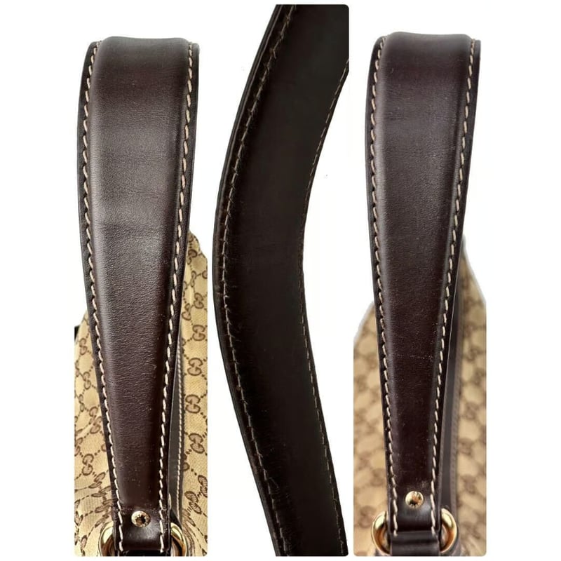 グッチ ラブリー GGキャンバス ワンショルダー 257070 レザー ベージュ