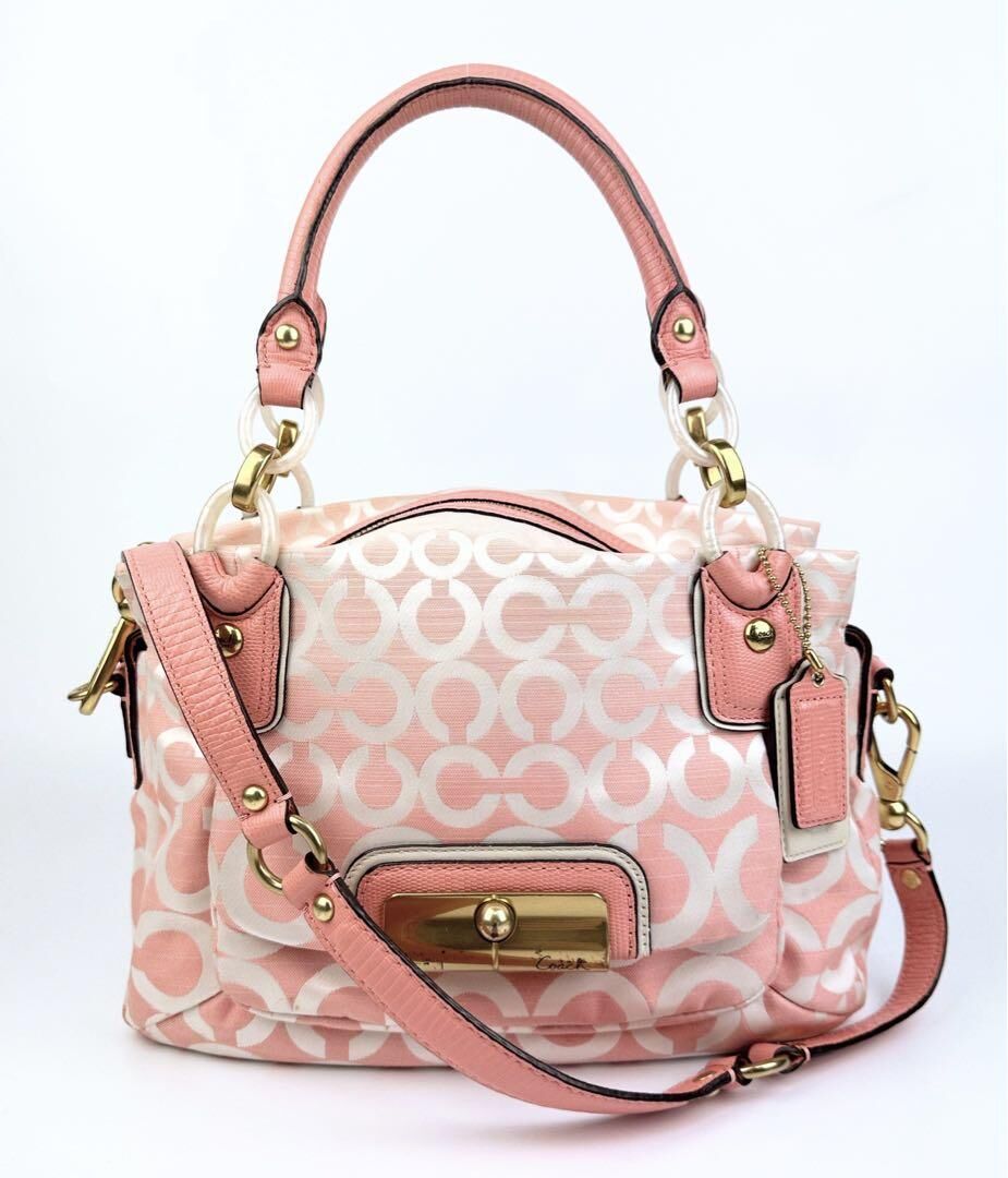 美品✨️希少✨️COACH コーチ 2way ポピー トートバッグ ピンク 中古・古着通販】COACH (コーチ) 2WAYカーゴトートバッグ