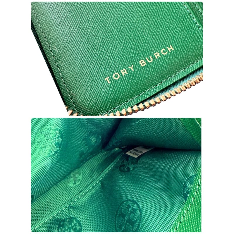 トリーバーチ TORYBURCH 長財布グリーンレザー 緑革 ラウンド トリーバーチ TORYBURCH 長財布グリーンレザー 緑革 ラウンド