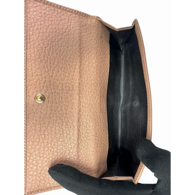⭐️良品⭐️GUCCI グッチ 二つ折り 長財布 バンブー ブラックレザー グッチ バンブー付き ダブルG ミディアム ウォレットブラック