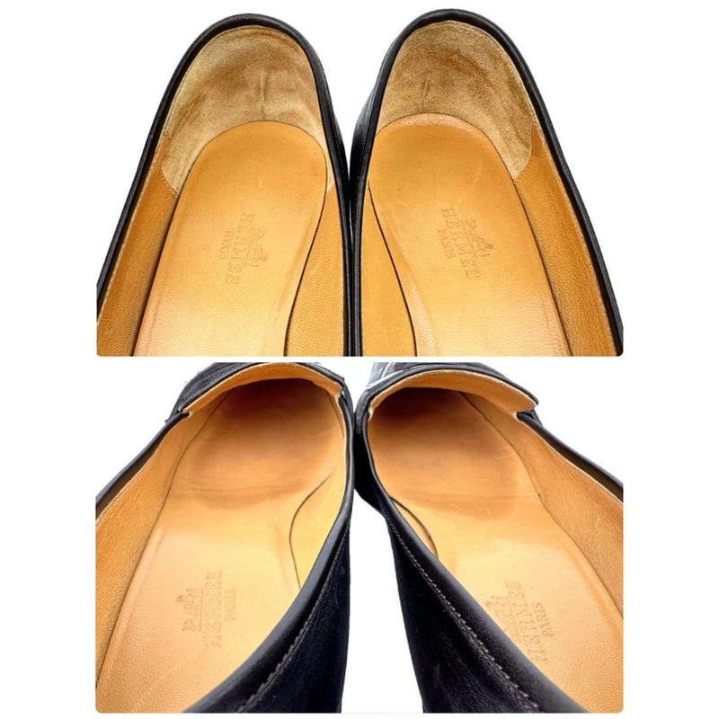 エルメス HERMES】ローファー 革靴 ケリー金具 オレンジ レザー 【公式