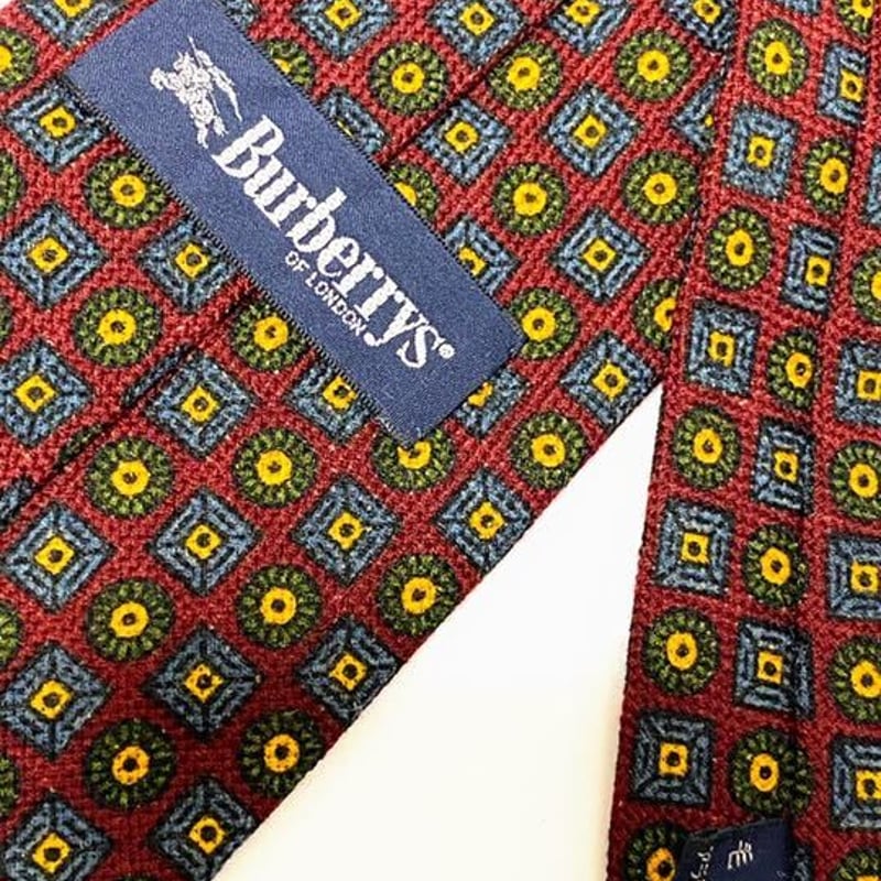 Burberry ネクタイ ビジネス スース カジュアル 秋色 赤 小豆色