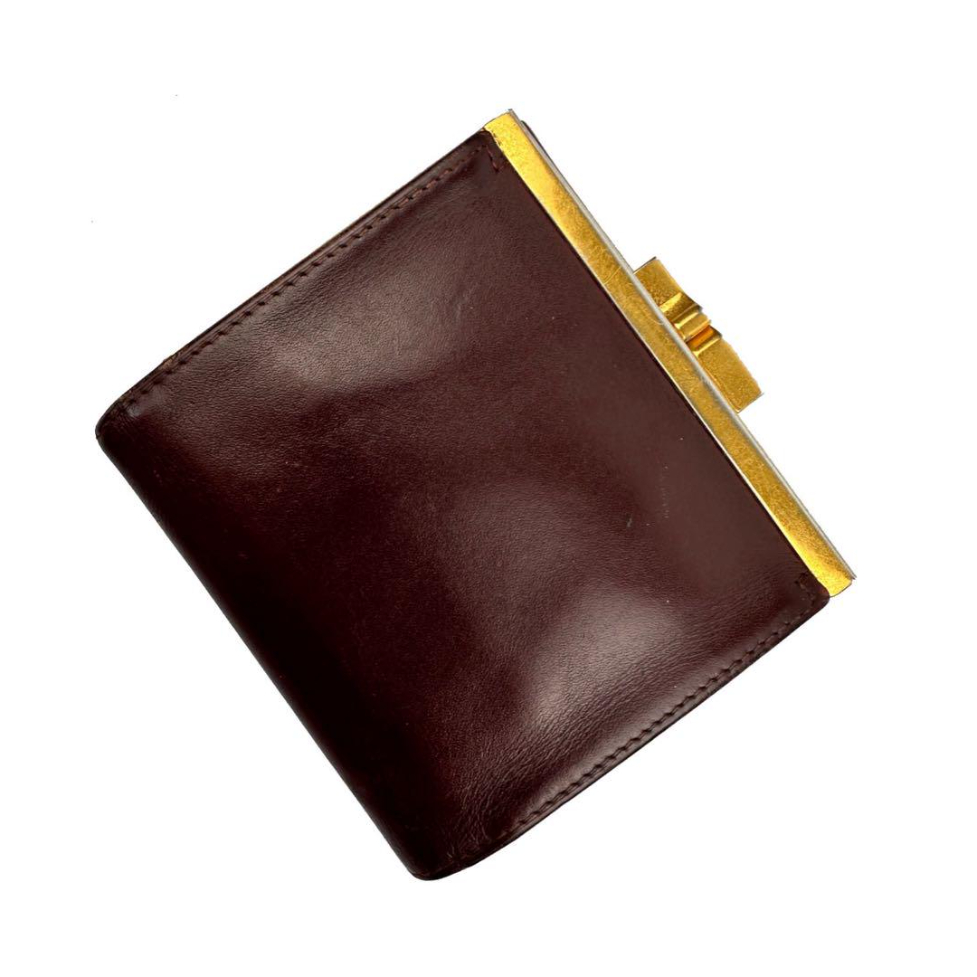 良品✨カルティエ Cartier マストライン 二つ折り財布 がま口 ボルドー Cartier カルティエ マストライン 二つ折り財布 がま口小銭入れ