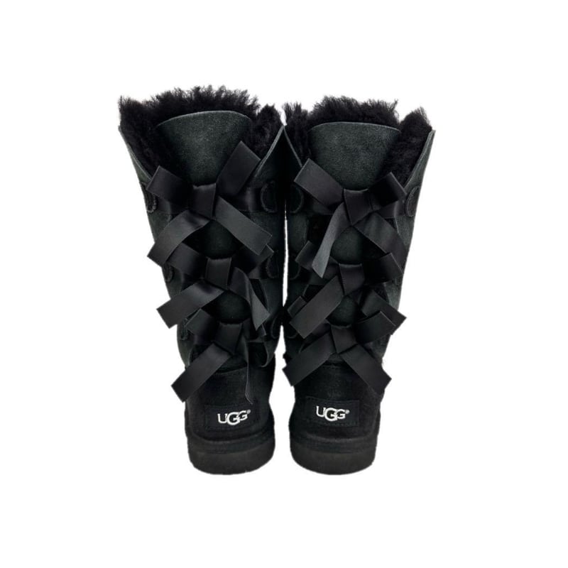 UGG シープスキンブーツ BAILEY BOW ブラック 黒 19.5センチ