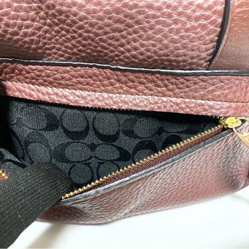 COACH コーチ ビジネスバッグ 2way レザー クロスボディ ボルドー
