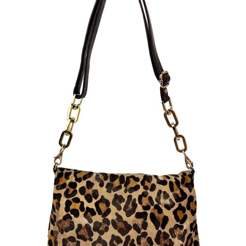 ドルガバ、ヒョウ柄クラッチバッグ ゴールド金具付き D&G ドルチェ