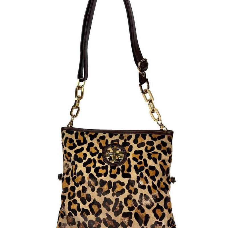 Tory Burch トリーバーチ レザー レオパード ヒョウ柄 ハンドバッグ