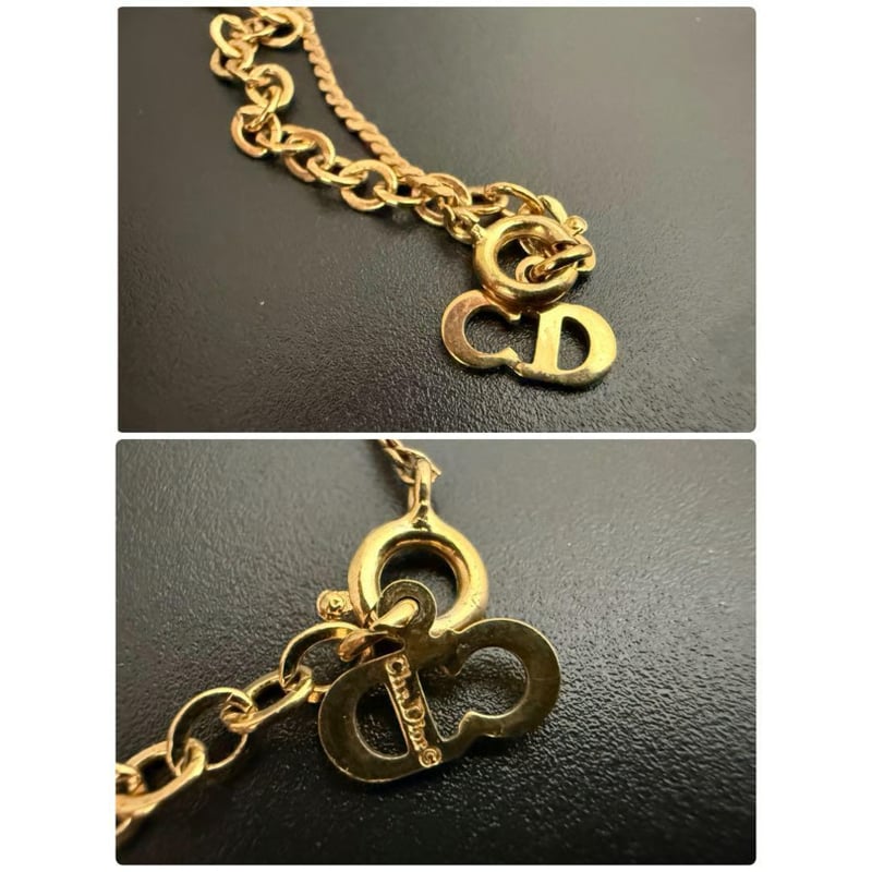 美品 Christian Dior クリスチャン ディオール ネックレス ゴールド CD