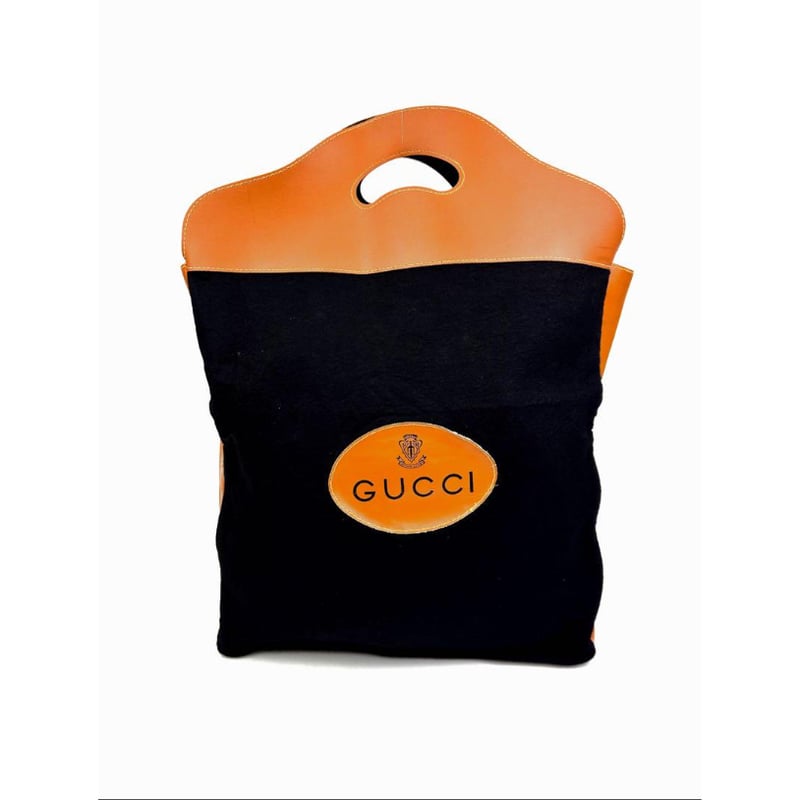 グッチ フェルト レザー トートバッグ ハンドバッグ レディース 黒