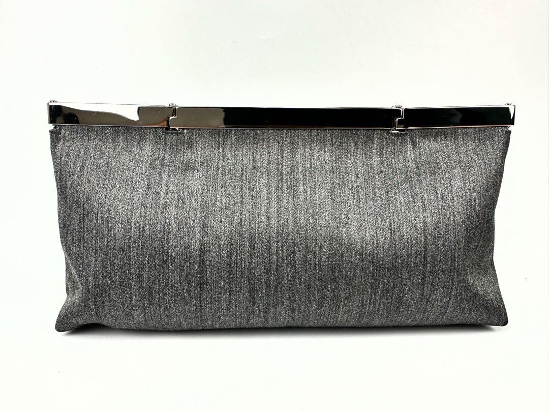 フェラガモ ガンチーニ マルチポーチ クラッチバッグ グレー シルバー