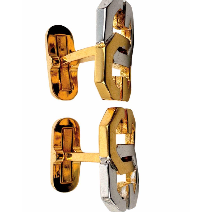 激レア 廃盤 GIVENCHY ジバンシィ GGロゴコンビカラー カフス 金×銀