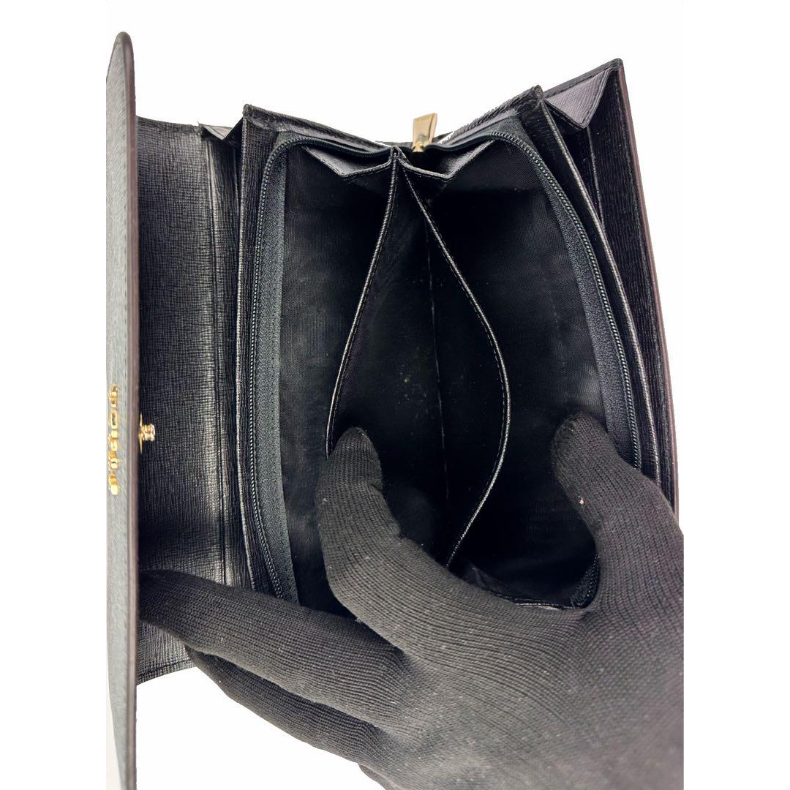 FURLA フルラ 長財布 ロングウォレット ブラックレザー 黒革 大