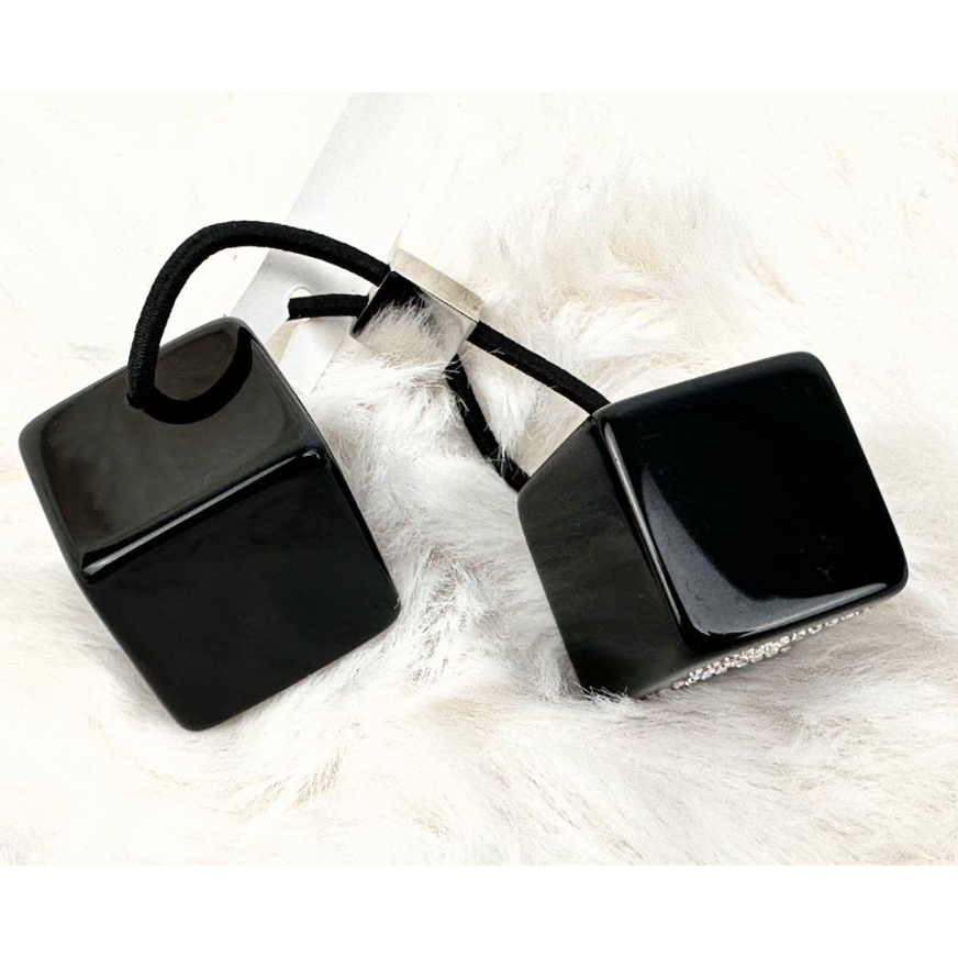 【極美品！】ルイヴィトン/ヘアゴム/キューブ/黒/クリア/ラインストーン/2個 Louis Vuitton ルイヴィトン アクセサリー ヘアキューブ クリア