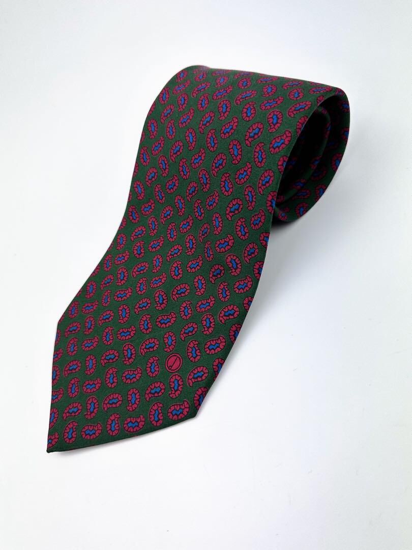 dunhill ダンヒル シルク100% ペイズリー柄 ネクタイ グリーン 緑