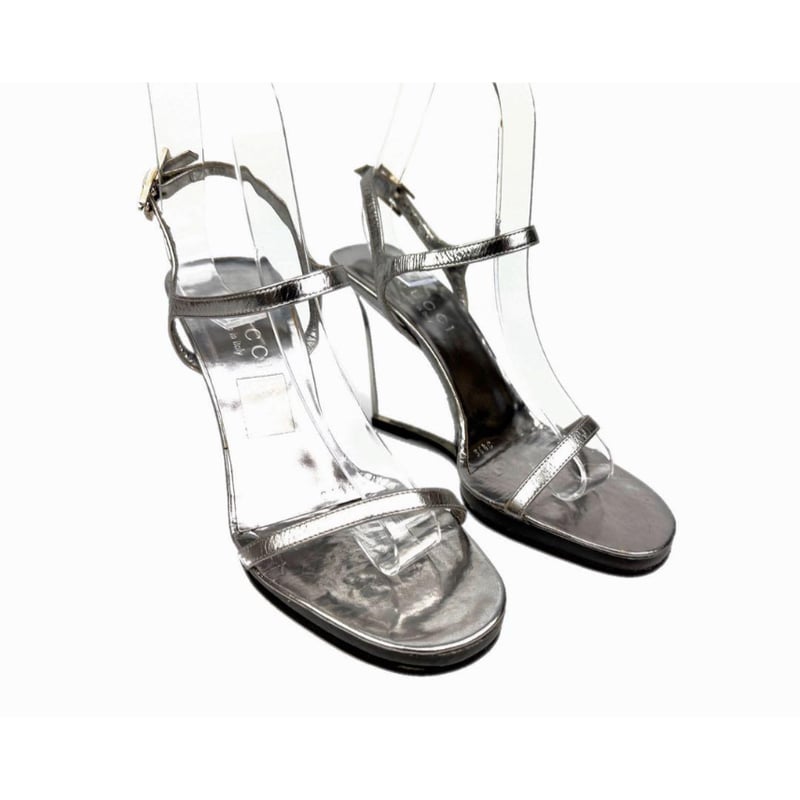 グッチ GUCCI ストラップサンダル 23.5cm オープントゥ ウェッジヒール