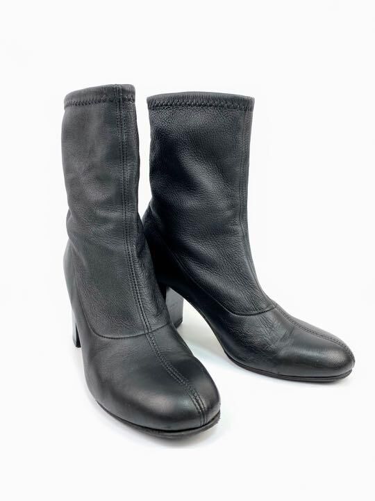 ピッピシック ストレッチレザーブーツ ショート 23cm ヒール7cm  