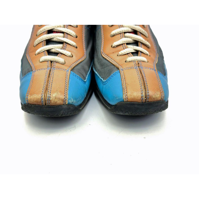 美品 PRADA プラダ ローカットスニーカー ナイロン ネイビー 25cm PRADA プラダ ロゴ スニーカー ローカット 4E 靴 ナイロン