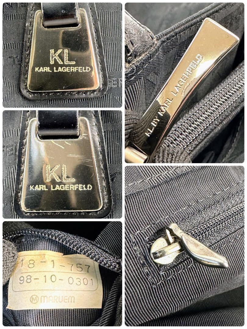 KARL LAGERFELD カールラガーフェルトパスポートケース黒レザー