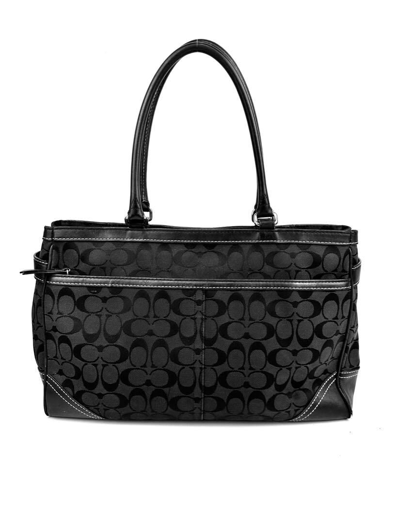 コーチ すっぱ COACH マザーズバック キャンバス×レザー チャーム付 大 