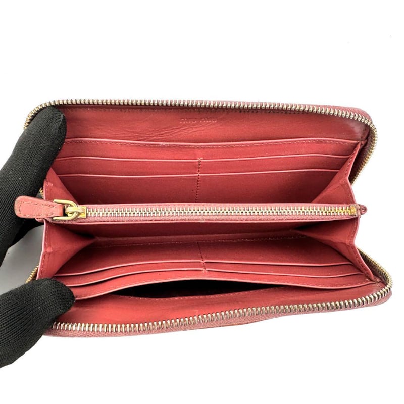 ミュウミュウ MIUMIU 長財布 型押しレザー クロコダイル調 218A ミュウミュウ MIUMIU 長財布 型押しレザー クロコダイル調 218A