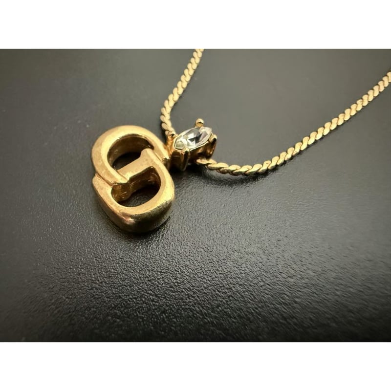 美品 Christian Dior クリスチャン ディオール ネックレス ゴールド CD