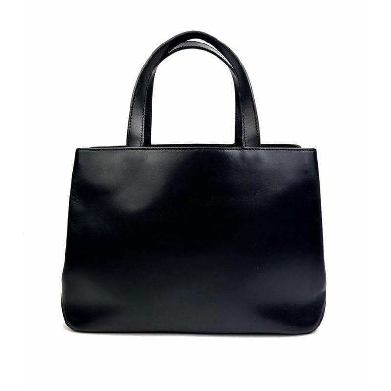 美品 BURBERRY バーバリー レザーハンドバッグ ブラック ノバチェック 