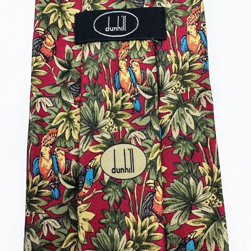 dunhill ダンヒル シルク100% ストライプ ネクタイ ブラウン 刺繍 dunhill ダンヒル シルク100% ストライプ ネクタイ ブラウン 刺繍