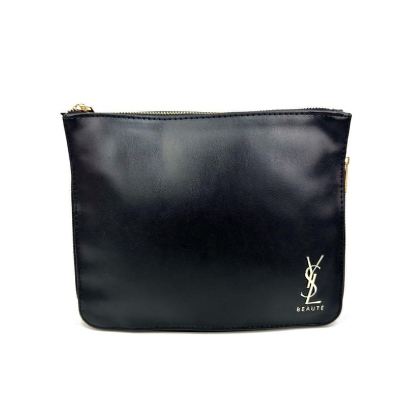 中美品 YVES SAINT LAURENT イヴ・サンローラン クラッチバッグ セカンドバッグ バッグ ポーチ ブラック 黒 レザー レディース