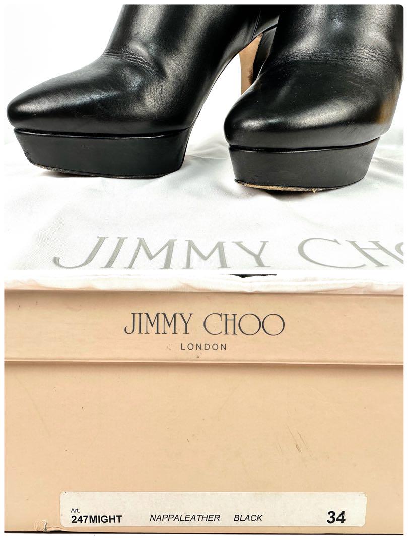 ジミーチュウ ジップアップショートブーツ 34 約21.5cm ブラック ジミーチュウ ジップアップショートブーツ 34 約21.5cm ブラック