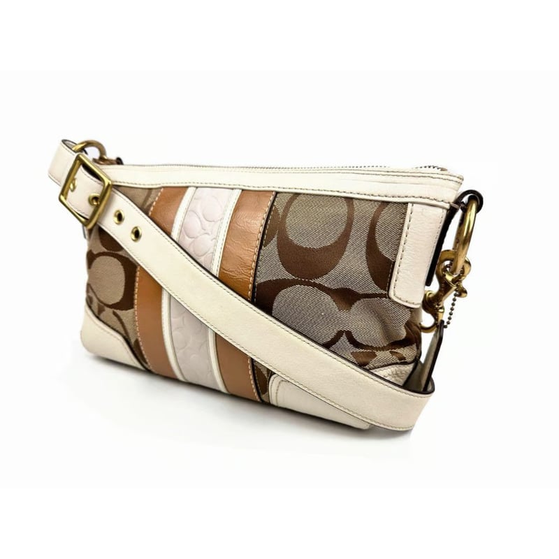 コーチ COACH ショルダーバッグ ホワイト ブラウン ピンク コーチ COACH ショルダーバッグ ホワイト ブラウン ピンク
