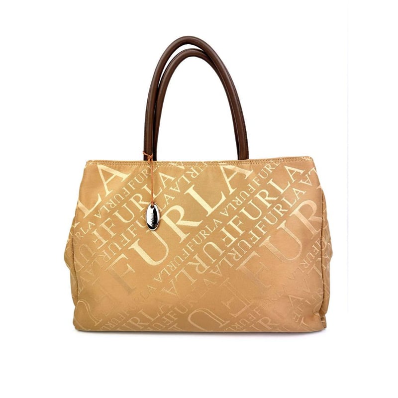 フルラ ビジネスバッグ A4 ノートPC ハンドバッグ ベージュ 茶系 ロゴ