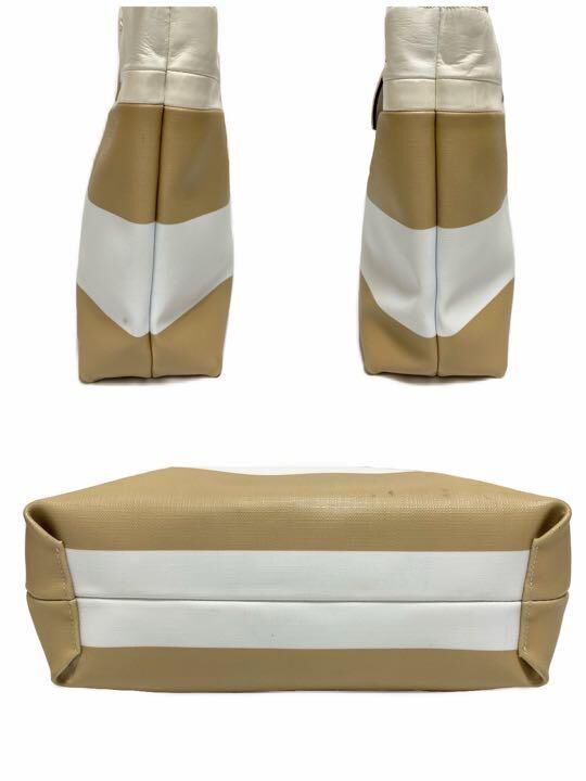 【良品】COACH コーチ　ボーダー　トートバッグ　PVC レザー　30512 良品】COACH コーチ ボーダー トートバッグ PVC レザー 30512