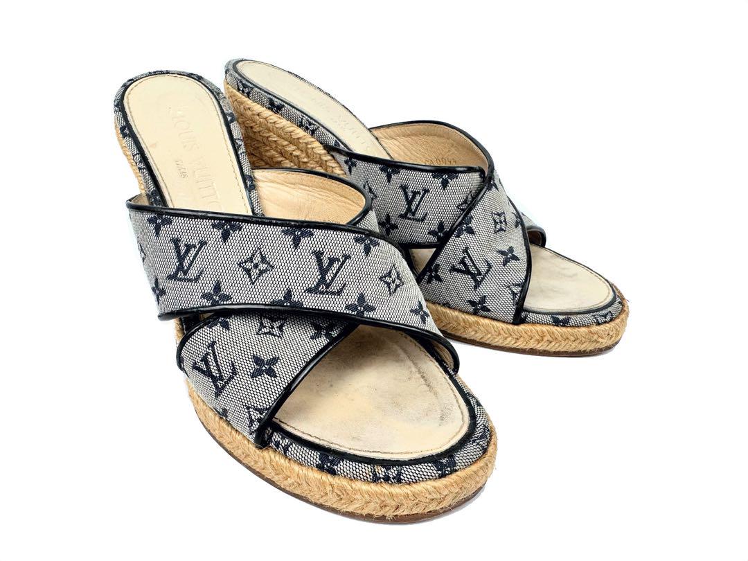 ルイヴィトン　モノグラム　リボン　LV エスパドリーユ　サンダル　ウェッジ　厚底 ๑ルイヴィトン*ウェッジソールサンダル✧エスパドリーユモノグラム