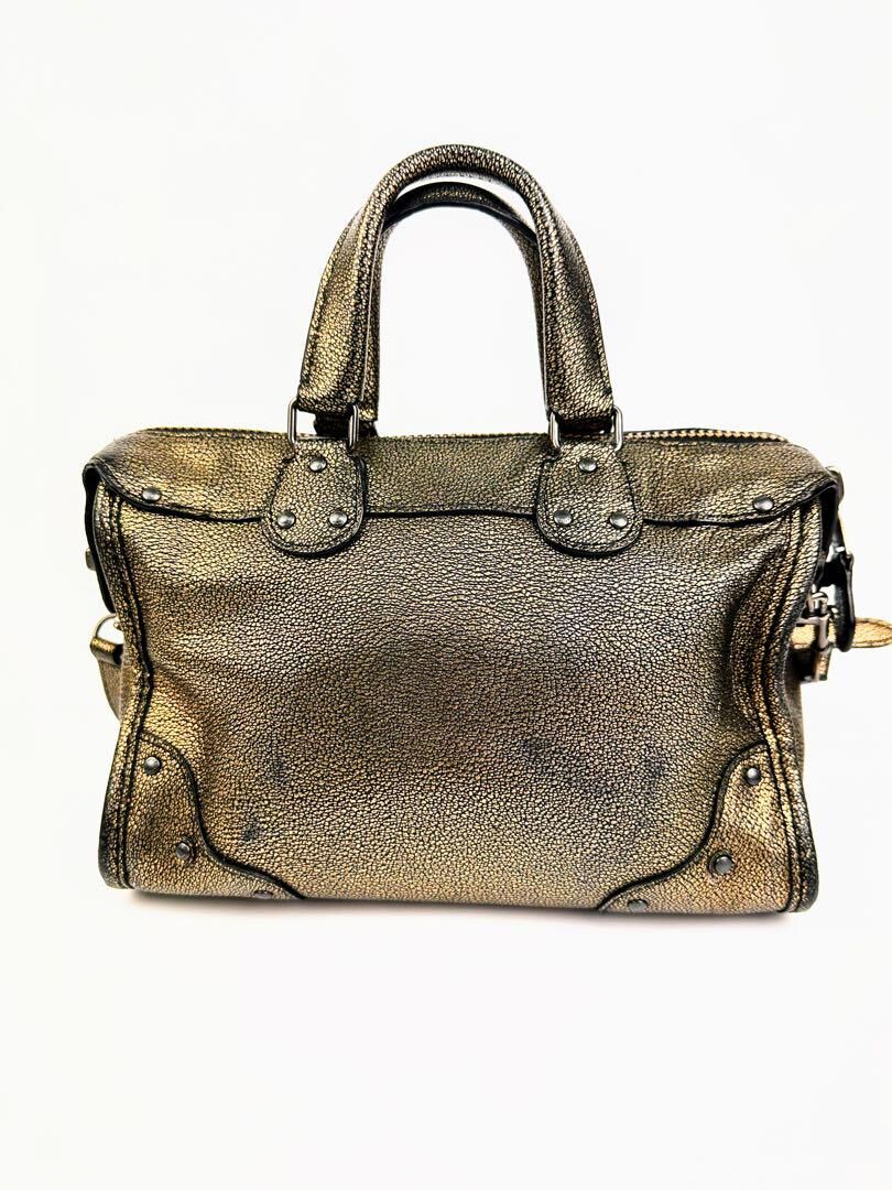 COACH コーチ 33684 メタリックレザー 2WAY ミニボストンバッグ コーチ 33684 ライダー 24 サッチェル メタリックレザー 2wayブラス