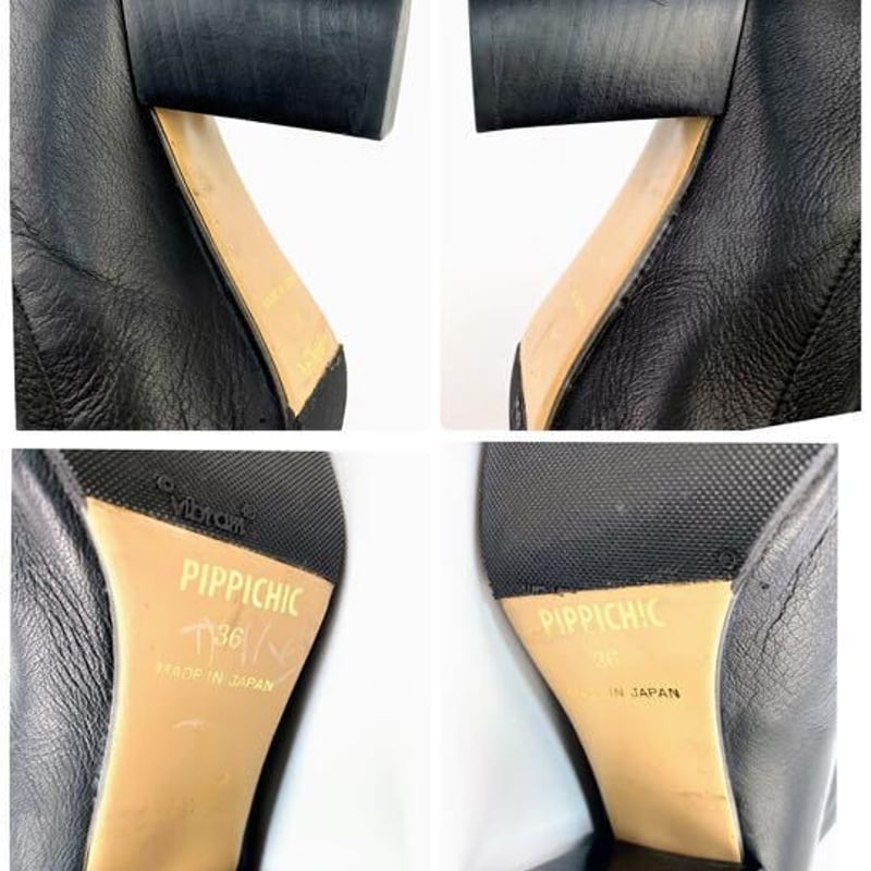 ピッピシック ストレッチレザーブーツ ショート 23cm ヒール7cm  