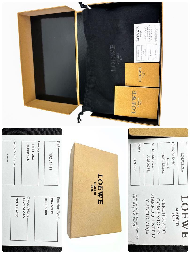 LOEWE　ロエベ　アマソナ　長財布　タッセル ロエベ LOEWE 長財布 シープスキン タッセル 黒 紫 ブラック