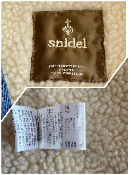 スナイデル デニムジャケット Gジャン インディゴ ボア ラビット