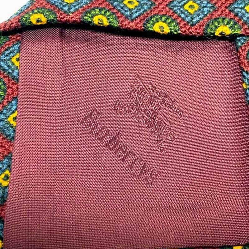 Burberry ネクタイ ビジネス スース カジュアル 秋色 赤 小豆色 就活