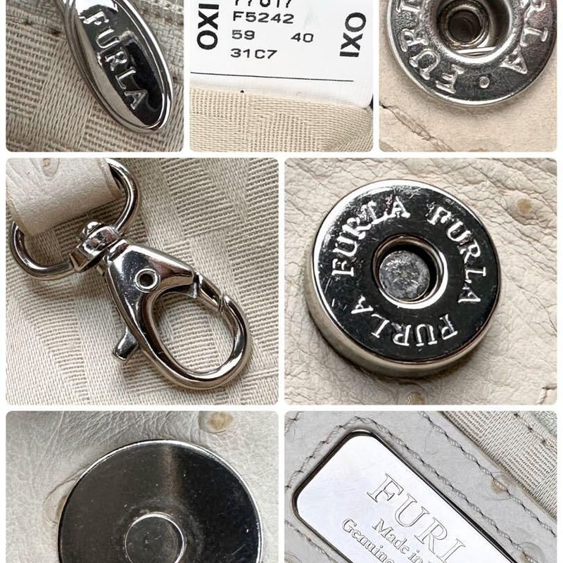 フルラ オーストリッチ 2wayショルダーバッグ F5242 白系A4 PC収納