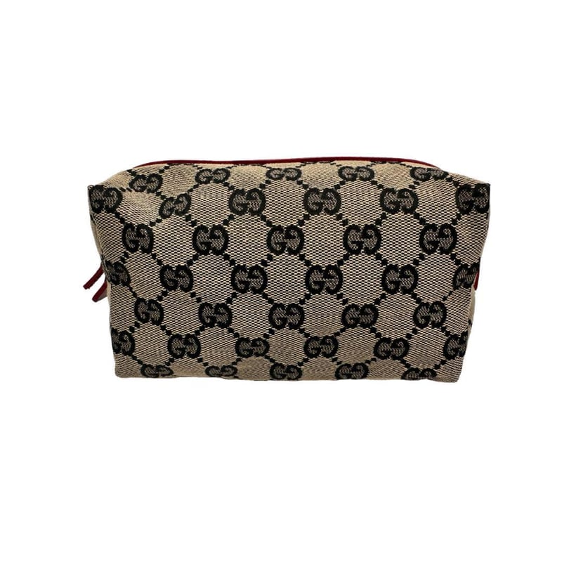 GUCCI グッチ GGキャンバス ブラウン×レッド 化粧ポーチ コスメ GUCCI グッチ GGキャンバス ブラウン×レッド 化粧ポーチ コスメ
