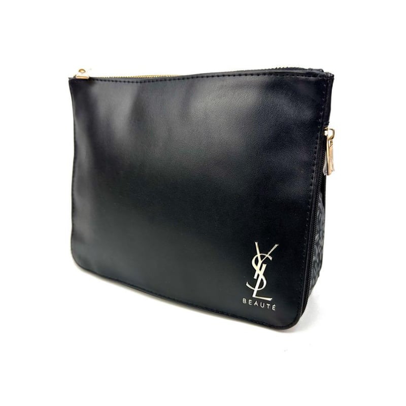 中美品 YVES SAINT LAURENT イヴ・サンローラン クラッチバッグ セカンドバッグ バッグ ポーチ ブラック 黒 レザー レディース