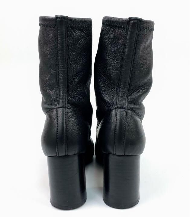 ピッピシック ストレッチレザーブーツ ショート 23cm ヒール7cm  