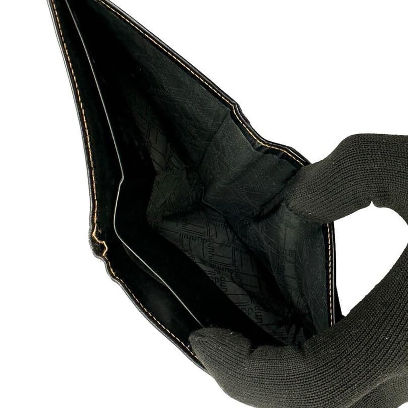 ダンヒル レザー 財布 お札入れ 黒 ブラック 二つ折り財布 ウォレット