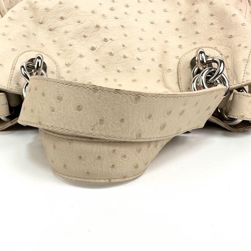 フルラ オーストリッチ 2wayショルダーバッグ F5242 白系A4 PC収納