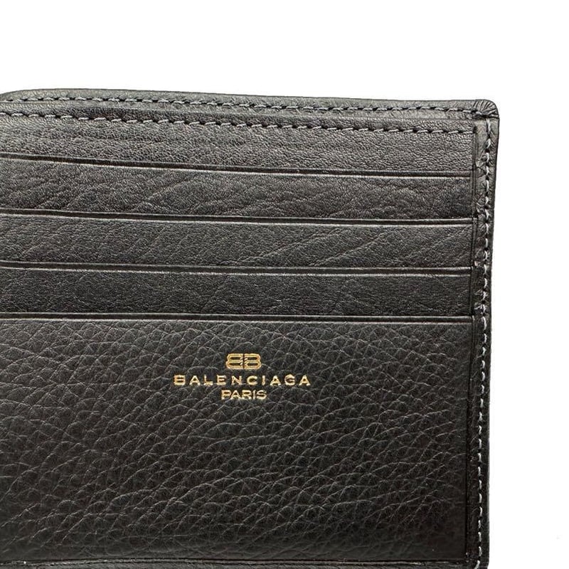 新品未使用　バレンシアガ　二つ折り財布　ビジュー　ビス　レザー　黒　付属品完備⭕️ BALENCIAGA バレンシアガ 財布 三つ折り ミニ財布 コンパクト