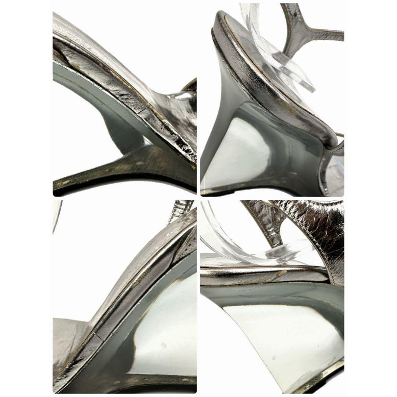 グッチ GUCCI ストラップサンダル 23.5cm オープントゥ ウェッジヒール