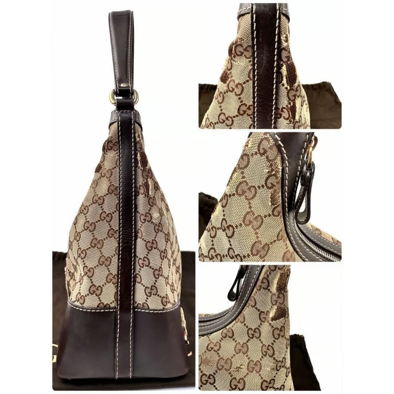 グッチ ラブリー GGキャンバス ワンショルダー 257070 レザー ベージュ