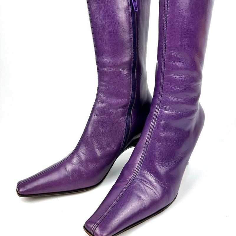 美品】ミュウミュウmiu miu エナメルレザー×ウールリボン 総花柄