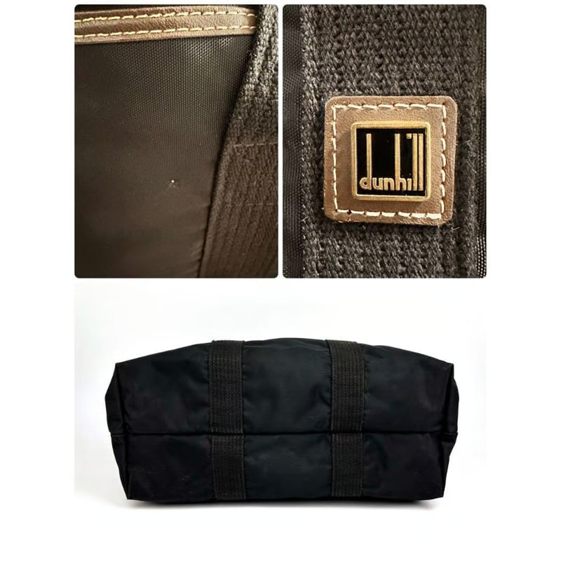 美品 dunhill ダンヒル レザー PVC ボストンバッグ ヘリンボーン ダンヒル dunhill ボストンバッグ メンズ ヘリンボーン ブラック