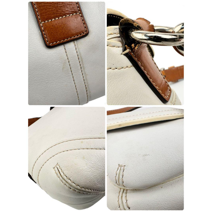 コーチ COACH ショルダーバッグ ホワイト ブラウン 白レザー 茶色